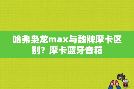 哈弗枭龙max与魏牌摩卡区别？摩卡蓝牙音箱