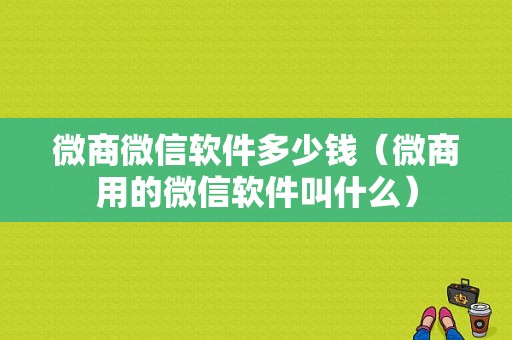 微商微信软件多少钱（微商用的微信软件叫什么）